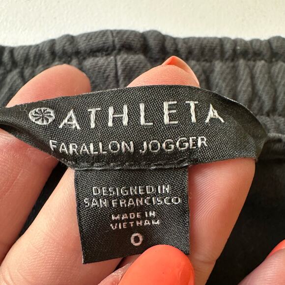 Athleta Pants Womens 0 Black Farallon Jogger Drawstring Pockets Stretch Comfort - Picture 7 of 14